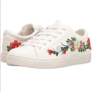 Steve Madden flower embroidered beaded sneakers